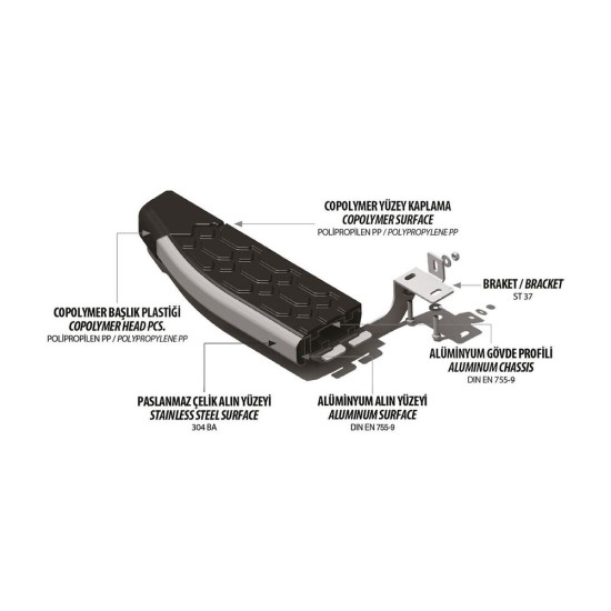 OMSA Nissan Navara Blackline Yan Basamak Krom 2006-2015 Arası