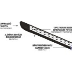 OMSA Renault Kangoo 3 Dot Line Yan Basamak Siyah Uzun Şase 2022 ve Sonrası