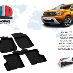Dacia Duster 4x2 4D Havuzlu Paspas Bagaj Havuzu Seti 2018-2024 Arası