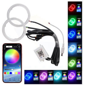 105 MM 2'Lİ SET YUVARLAK RGB KUMANDALI ANGEL HALKA