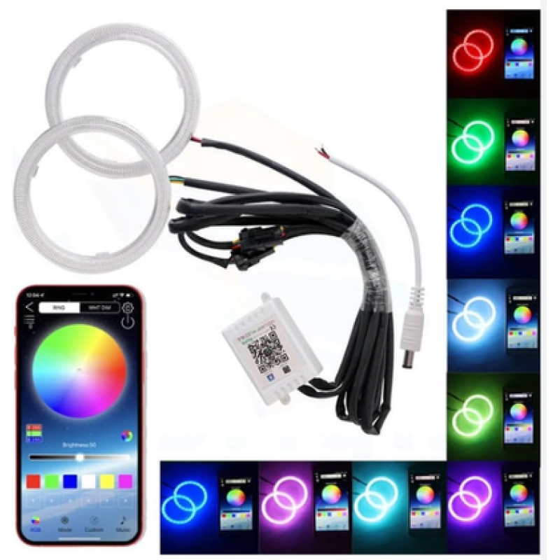 105 MM 2'Lİ SET YUVARLAK RGB KUMANDALI ANGEL HALKA