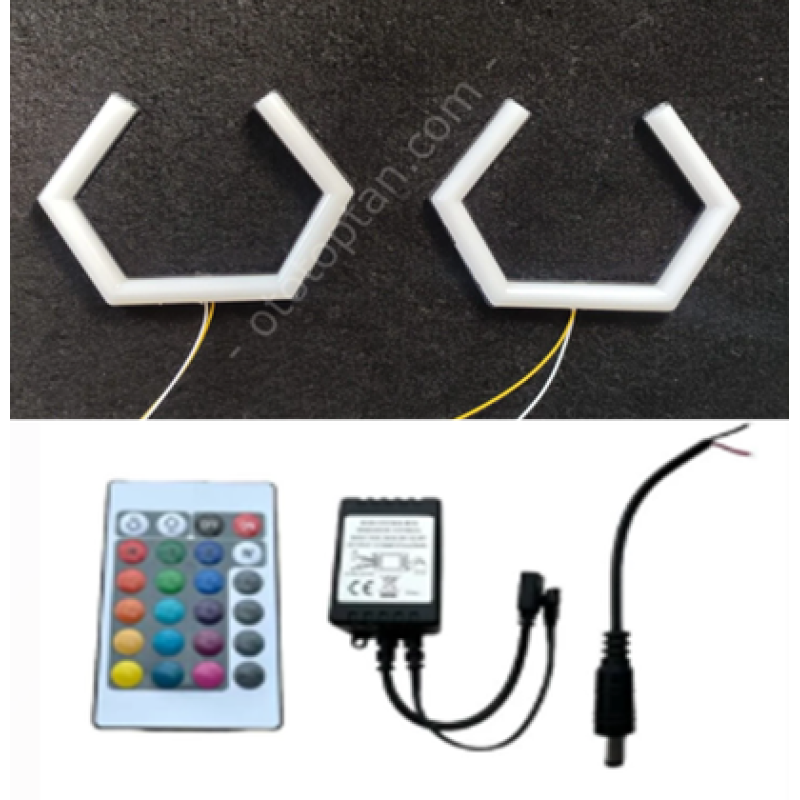 W SERİSİ 100 MM 2'Lİ SET RGB KUMANDALI ANGEL HALKA