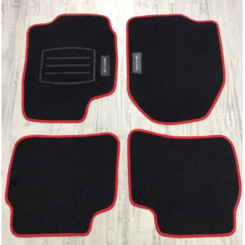 ACCENT BLUE SİYAH HALI PASPAS (KIRMIZI KENARLI)