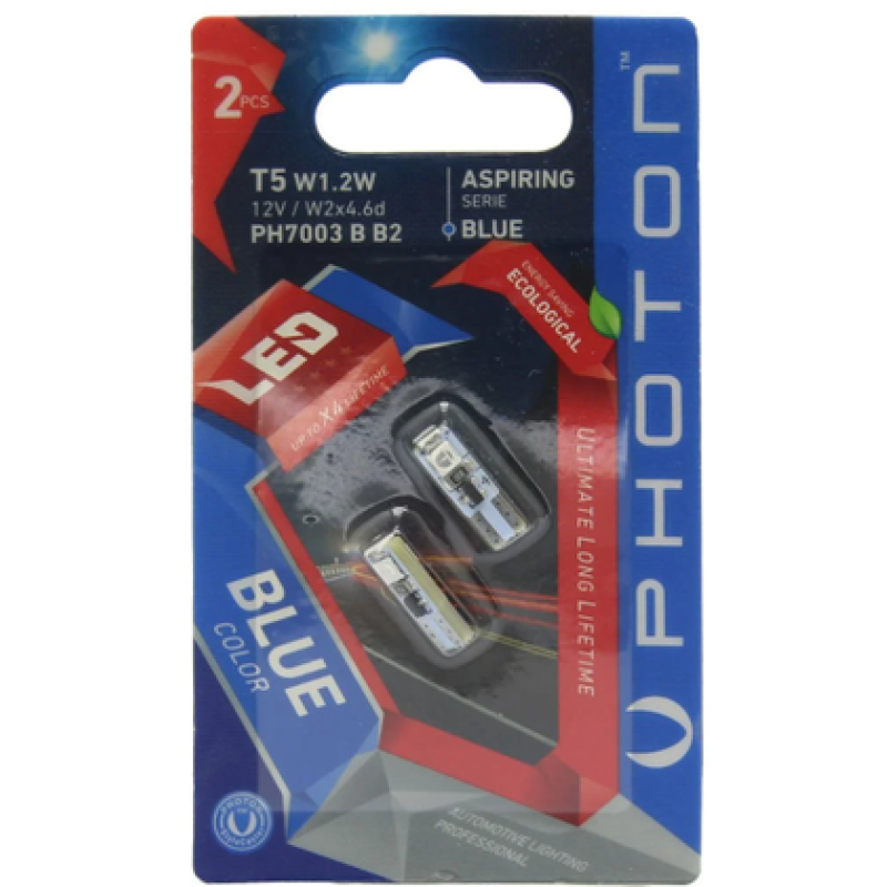 T5 12V W1.2W MAVİ 3 SMD LED (2'Lİ BLISTER)