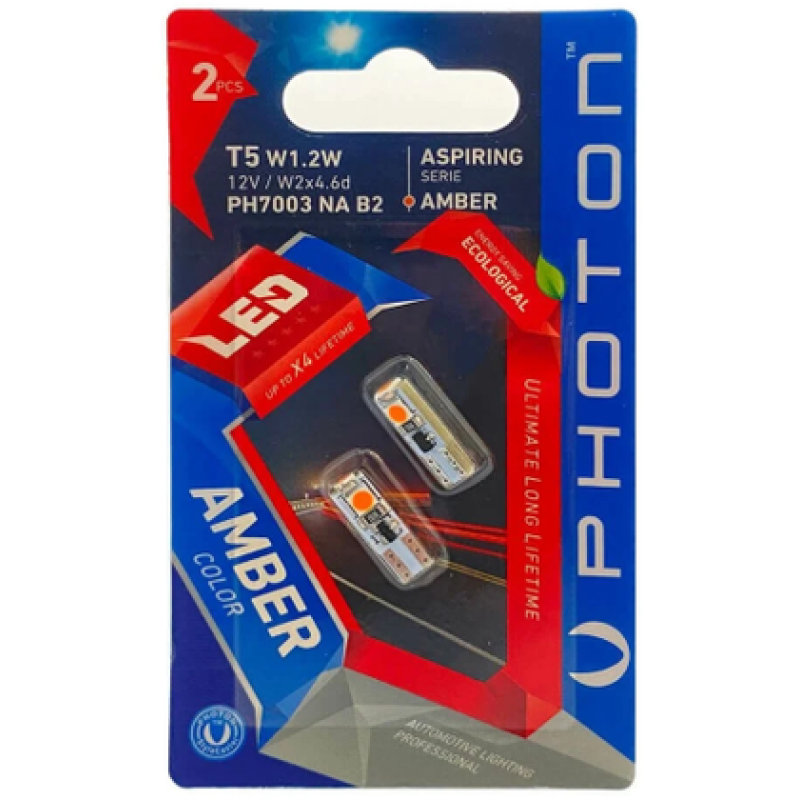 T5 12V W1.2W AMBER 3 SMD LED (2'Lİ BLISTER)