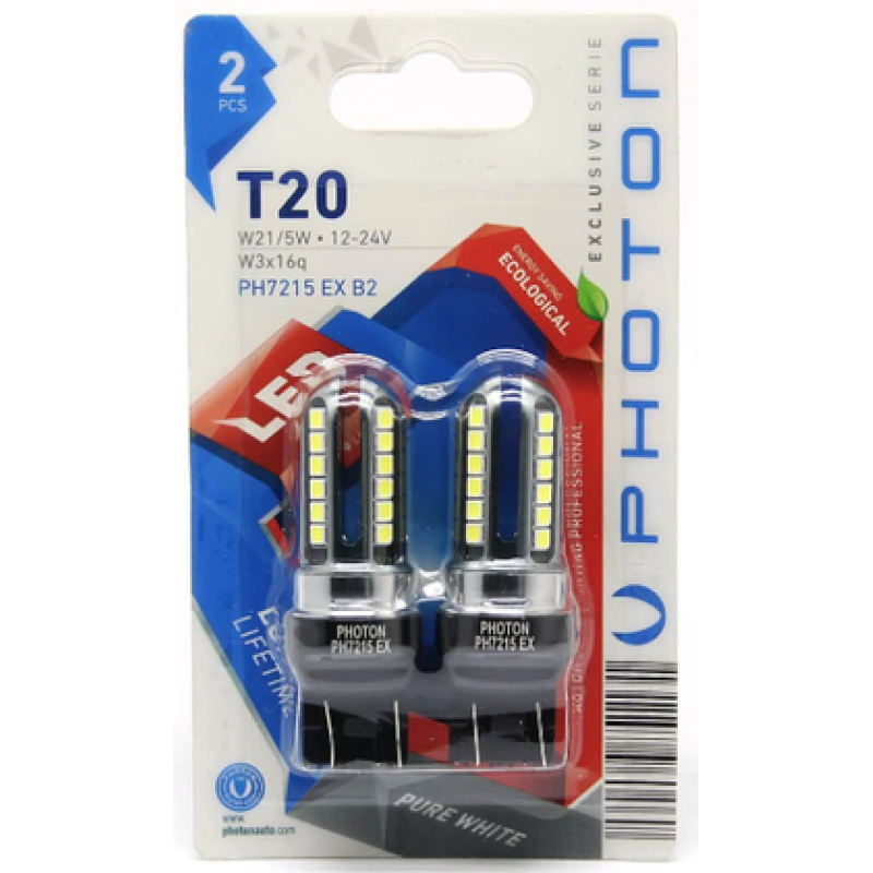 T20 W21/5W EXCLUSIVE 12V-24V LED (2'Lİ BLİSTER)