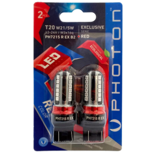 T20 W21/5W KIRMIZI EXCLUSIVE 12V-24V LED (2'Lİ BLISTER)