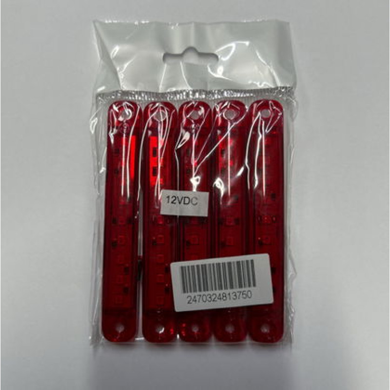 PARMAK LED SLİM KIRMIZI 10 CM - 9 LED 12V