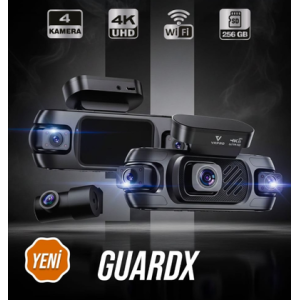 ARAÇ KAYIT KAMERASI 4 KAMERALI 3'' EKRAN 4K+2K*3-G SENSOR-24H PARKIN VRPRO GUARDX