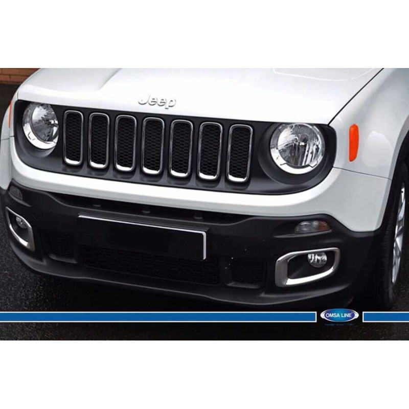 OMSA Jeep Renegade Krom Sis Farı Çerçevesi 2 Parça 2014-2018 Arası