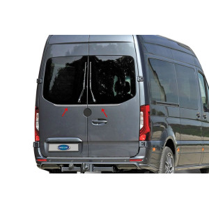 OMSA Mercedes Sprinter W907 Krom Arka Cam Alt Çıtası 2 Parça Çift Kapı 2018 ve Sonrası