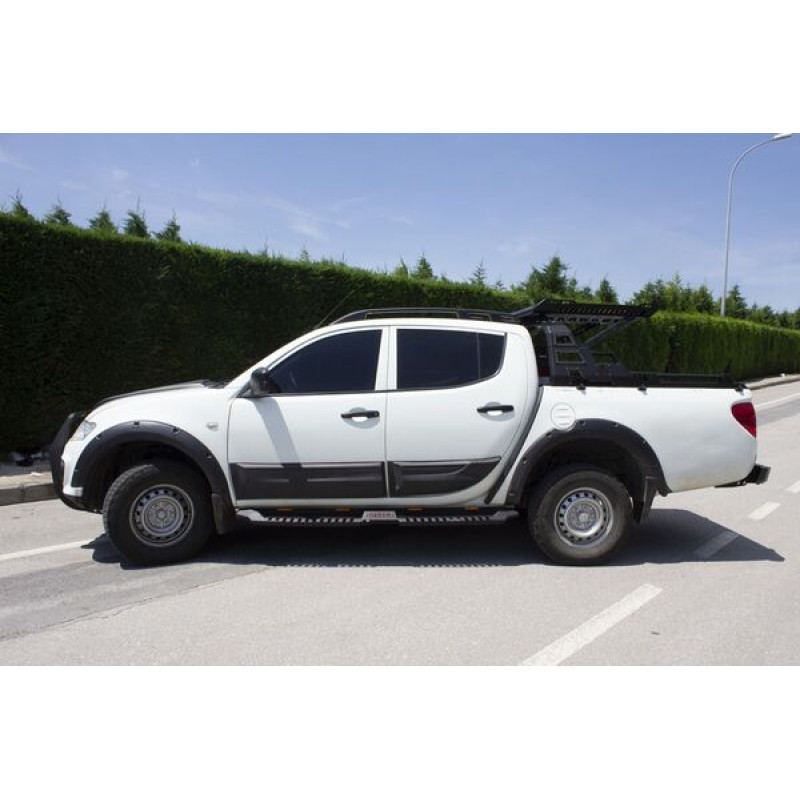OMSA Mitsubishi L200 Dakar Yan Basamak Siyah V2 Ledli 2006-2015 Arası