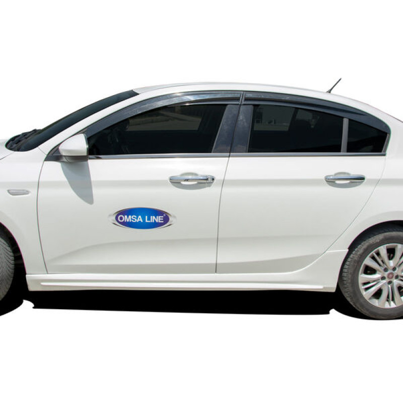 OMSA Fiat Egea HB Sedan Siyah Krom Cam Çerçevesi 8 Parça 2016 ve Sonrası