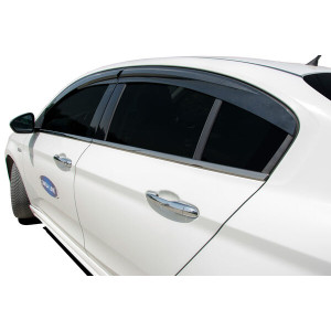 OMSA Fiat Egea HB Sedan Siyah Krom Cam Çerçevesi 8 Parça 2016 ve Sonrası