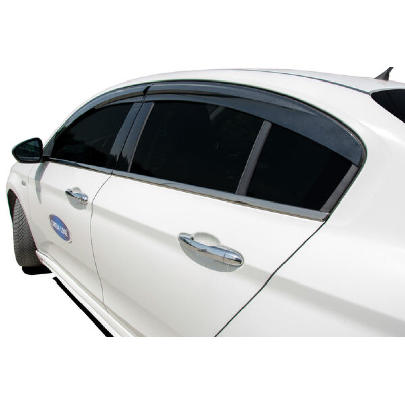 OMSA Fiat Egea HB Sedan Siyah Krom Cam Çerçevesi 8 Parça 2016 ve Sonrası