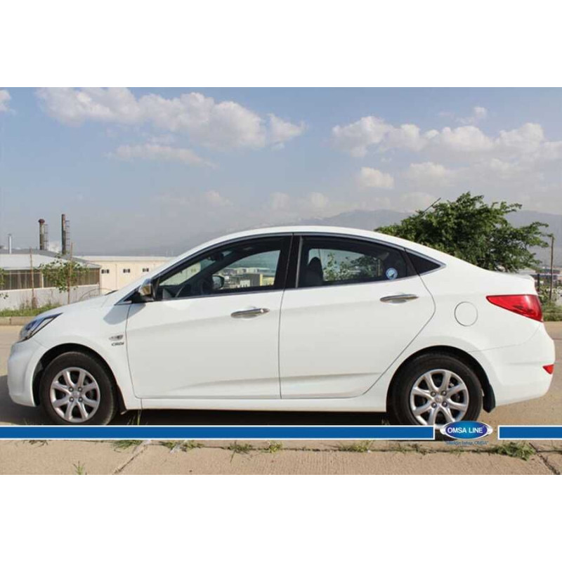 OMSA Hyundai Accent Blue Krom Cam Çerçevesi 14 Parça 2011-2017 Arası