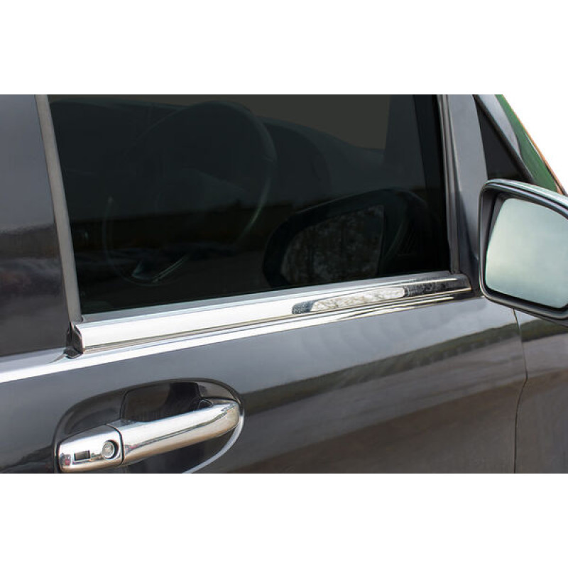 OMSA Mercedes Vito W447 Krom Cam Alt Çıtaları 8 Parça Tek Sürgülü Orta Şase 2014 ve Sonrası