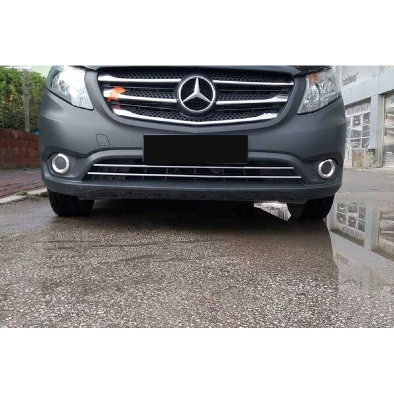 OMSA Mercedes Vito W447 Krom Ön Tampon Çıtası 2 Parça 2014-2024 Arası