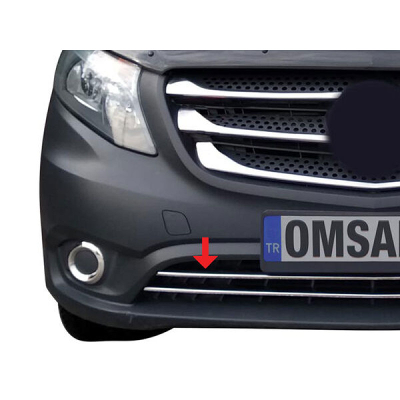 OMSA Mercedes Vito W447 Krom Ön Tampon Çıtası 2 Parça 2014-2024 Arası