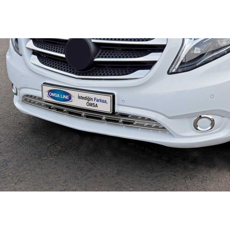 OMSA Mercedes Vito W447 Krom Ön Tampon Çıtası Tırtıklı 2 Parça 2014-2024 Arası