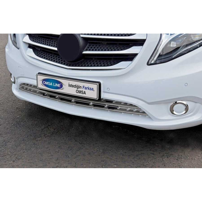 OMSA Mercedes Vito W447 Krom Ön Tampon Çıtası Tırtıklı 2 Parça 2014-2024 Arası