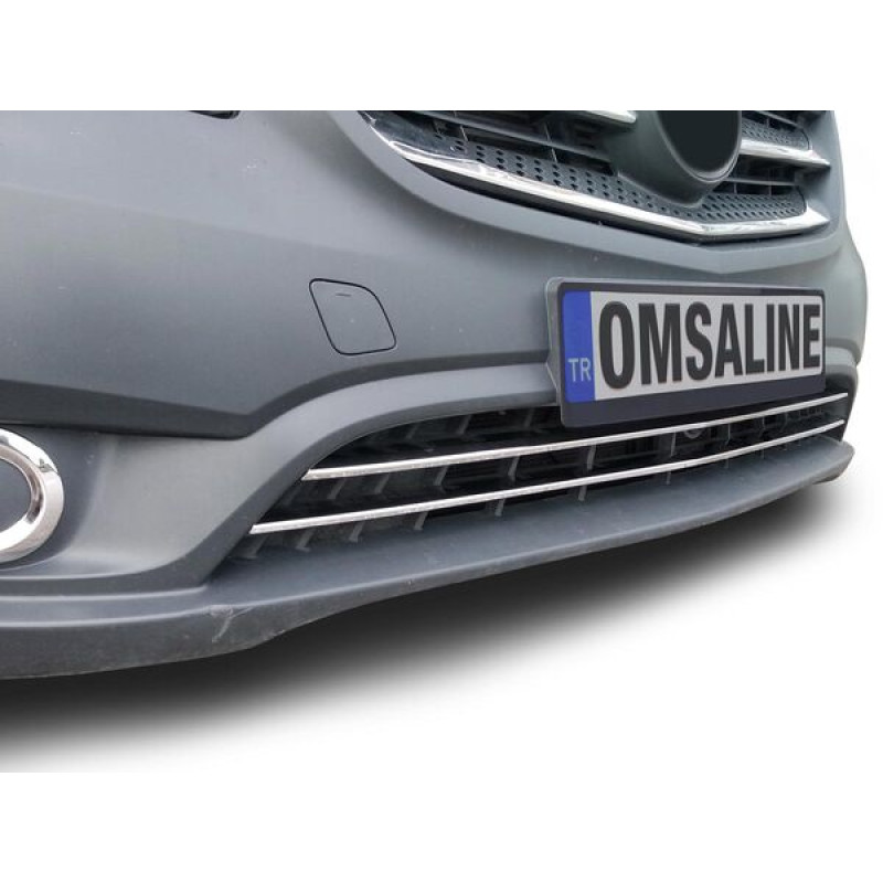 OMSA Mercedes Vito W447 Krom Ön Tampon Çıtası Tırtıklı 2 Parça 2014-2024 Arası