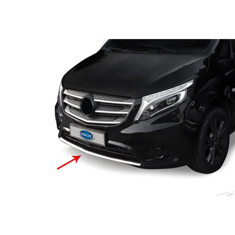 OMSA Mercedes Vito W447 Krom Ön Tampon Difüzör Çıtası 2014-2024 Arası