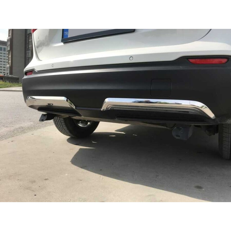 OMSA Nissan Qashqai Krom Arka Difüzör 2 Parça 2017-2021 Arası