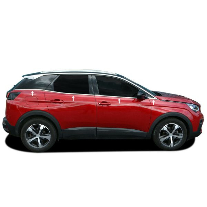 OMSA Peugeot 3008 Krom Cam Alt Çıtası 8 Parça 2016-2023 Arası