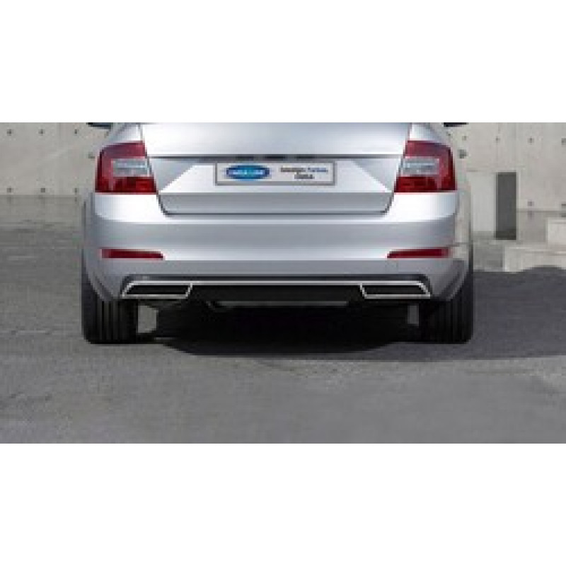 OMSA Skoda Octavia A7 Krom Egzoz Ucu Arka Difüzör 3 Parça 2013-2019 Arası