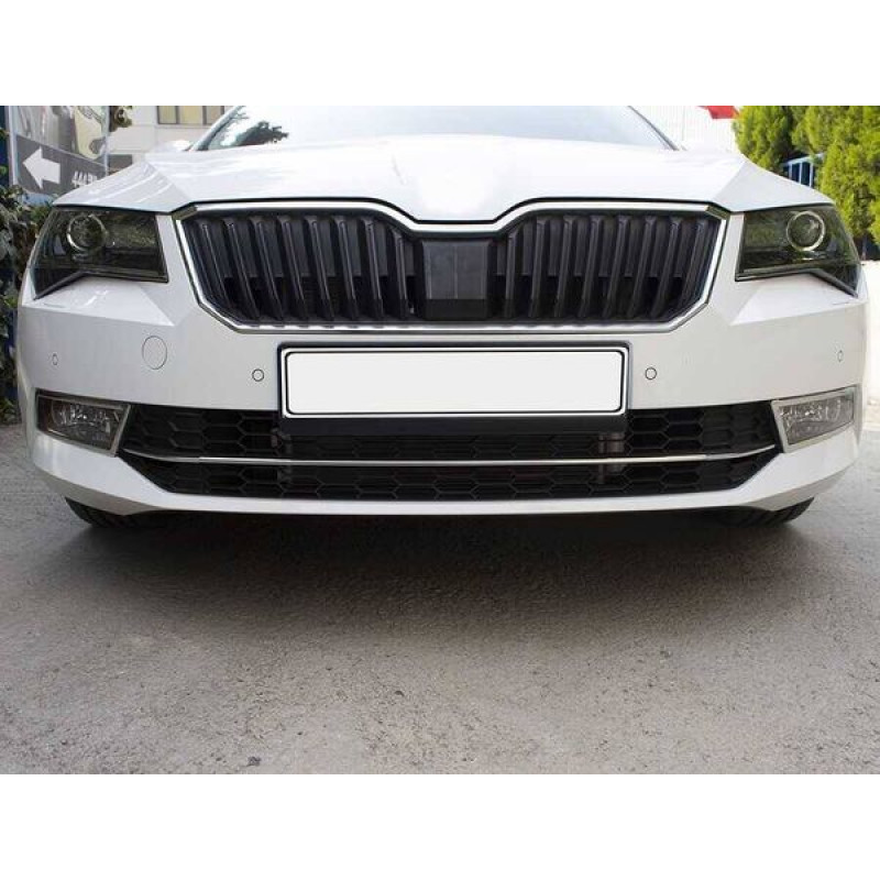 OMSA Skoda Superb B8 Krom Ön Tampon Çıtası 3 Parça 2015-2019 Arası