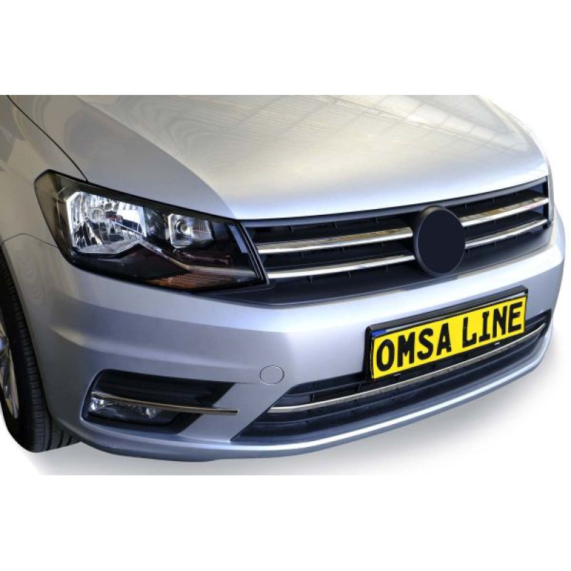 OMSA VW Caddy Minivan Krom Ön Tampon Çıtası 3 Parça 2015-2019 Arası