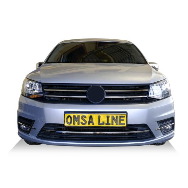 OMSA VW Caddy Minivan Krom Ön Tampon Çıtası 3 Parça 2015-2019 Arası