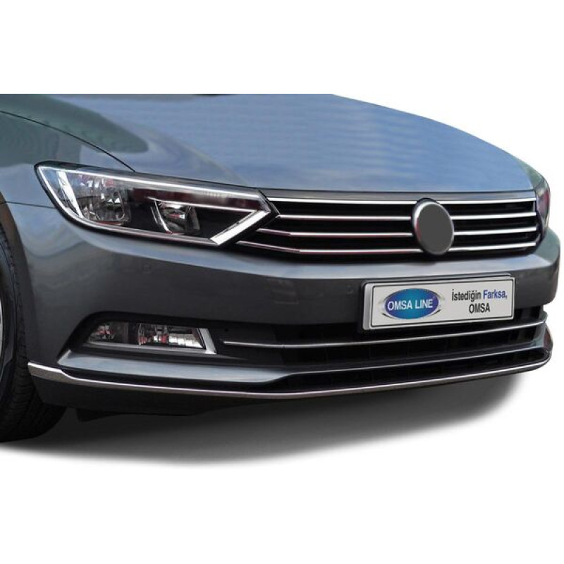 OMSA VW Passat B8 Krom Ön Tampon Çıtası 3 Parça 2015-2019 Arası