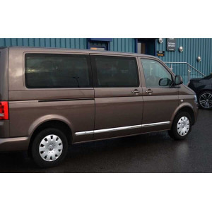 OMSA VW T5 Transporter Krom Yan Kapı Çıtası Tek Sürgü 5 Parça (Kısa Şasi) 2010-2023 Arası