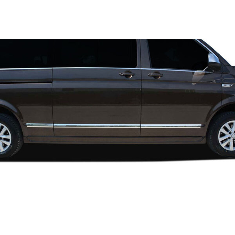 OMSA VW T6 Transporter Krom Yan Kapı Çıtası Tek Sürgü 5 Parça Kısa Şase 2015-2019 Arası