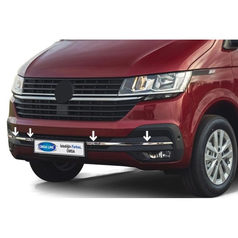 OMSA VW T6.1 Transporter Krom Ön Tampon Alt Izgara 4 Parça 2020-2023 Arası