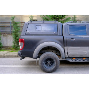 OMSA Ford Ranger Omcap Camlı Kabin Paslanmaz Çelik Sürgülü Yan Camlar 2011-2022 Arası