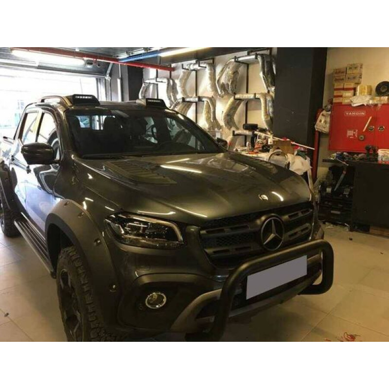 Mercedes X-Class Ledli Ön Cam Üstü Moonvisor 2017 ve Sonrası Mat Siyah