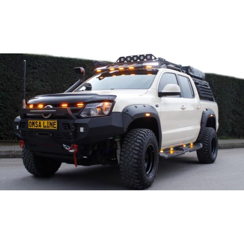 OMSA VW Amarok Dakar Yan Koruma Siyah V2 Ledli 2010-2021 Arası