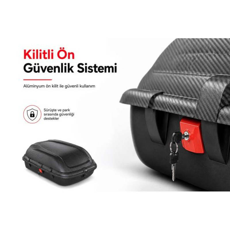 Port Bagaj Bavul 270 Lt Siyah Karbon Desenli