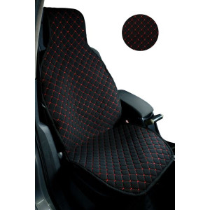 Universal Kapitone Oto Koltuk Minderi Cepli 2 Parça Siyah-Kırmızı