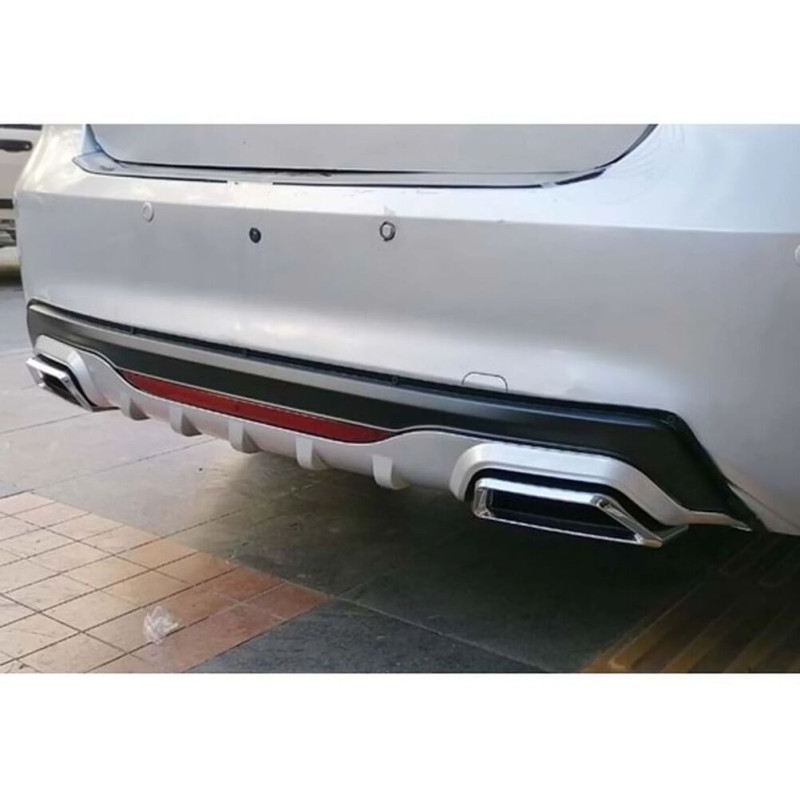 Universal Difüzör AMG Plus G 2 Krom Kare Egzos Gri-Mat Siyah ABS