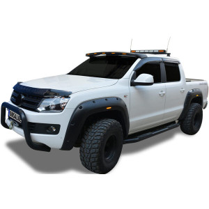 VW Amarok Dodik Seti Ledli Mat Siyah Depo Kapağı 19 cm 4 Parça 2010-2021 Arası
