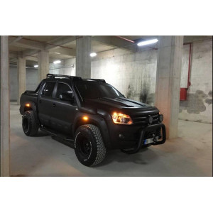 VW Amarok Dodik Seti Ledli Mat Siyah Depo Kapağı 23 cm Vidalı 4 Parça 2010-2021 Arası