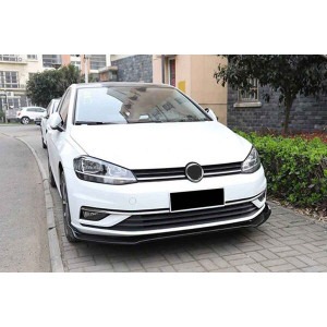 VW Golf 7 Ön Tampon Lip Plus V2 3 Parça Piano Siyah ABS 2017-2019 Arası