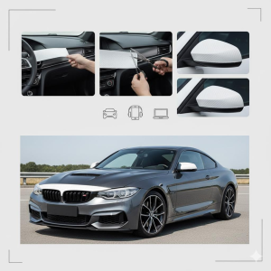 1.52m x 28m Beyaz 3D Karbon Kendinden Hava Kanallı Araç Kaplama Rulosu