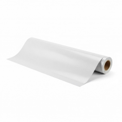 1.52m x 28m Beyaz 3D Karbon Kendinden Hava Kanallı Araç Kaplama Rulosu