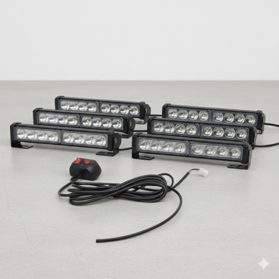 Space 6'lı 48 ledli çakar lamba kırmızı-kırmızı su geçirmez Çakar modlu