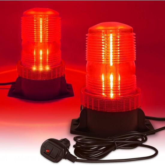 7 fonksiyonlu tepe lambası çakarlı mıknatıslı dikey model 12-30v kırmızı / LAIK537-2